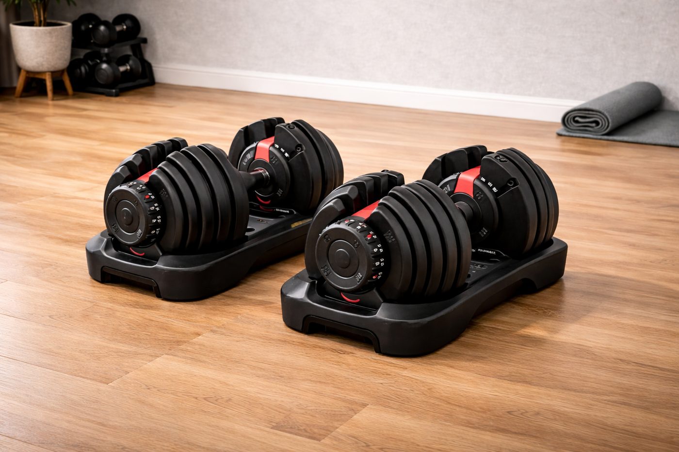 DuoGrip verstelbare dumbbells, 2 x 24 kg